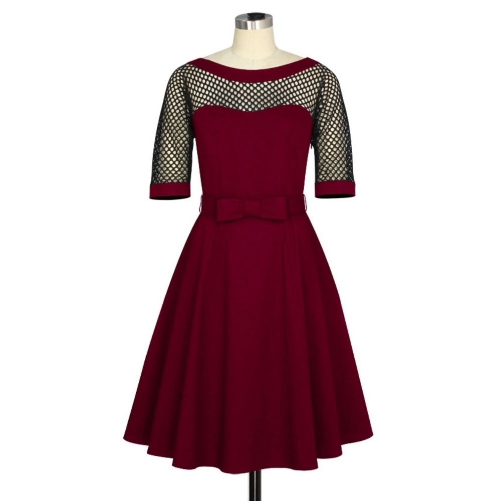 ❤️Plus Size Pin Up Long Sleeve Dress - Picture 2 of 8